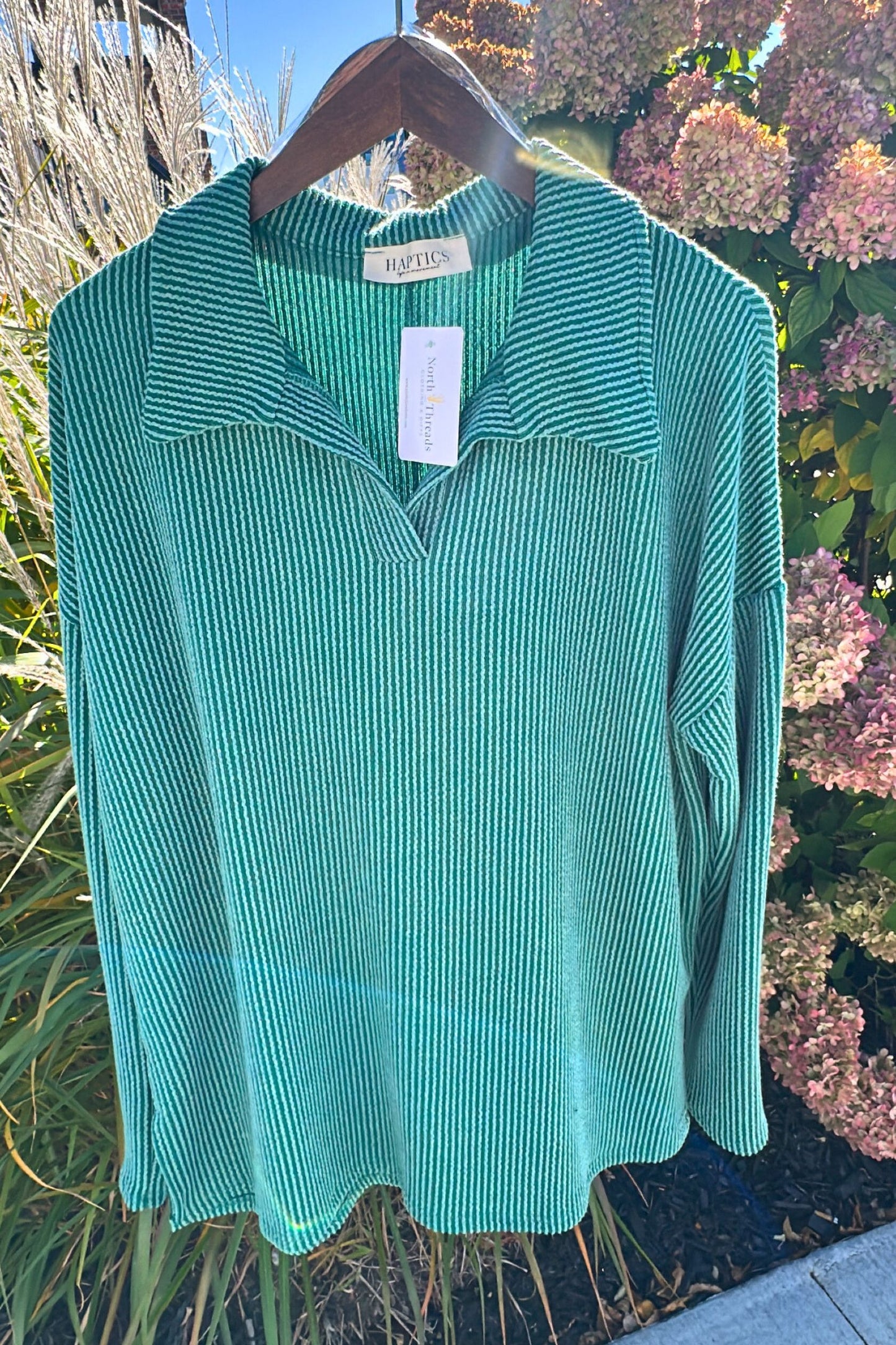 Ribbed Collared Go-To Top