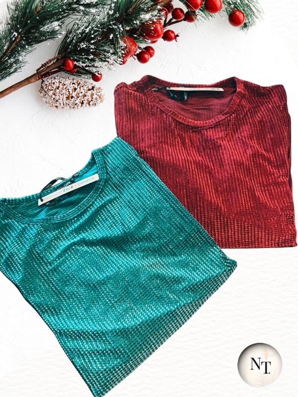 Delanie Crew Neck Textured Top
