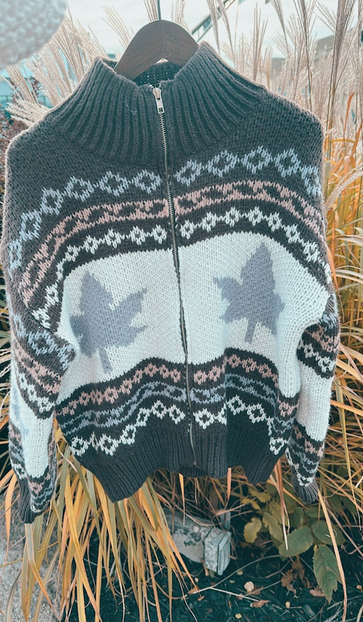 Chalet Leaf Sweater Jacket