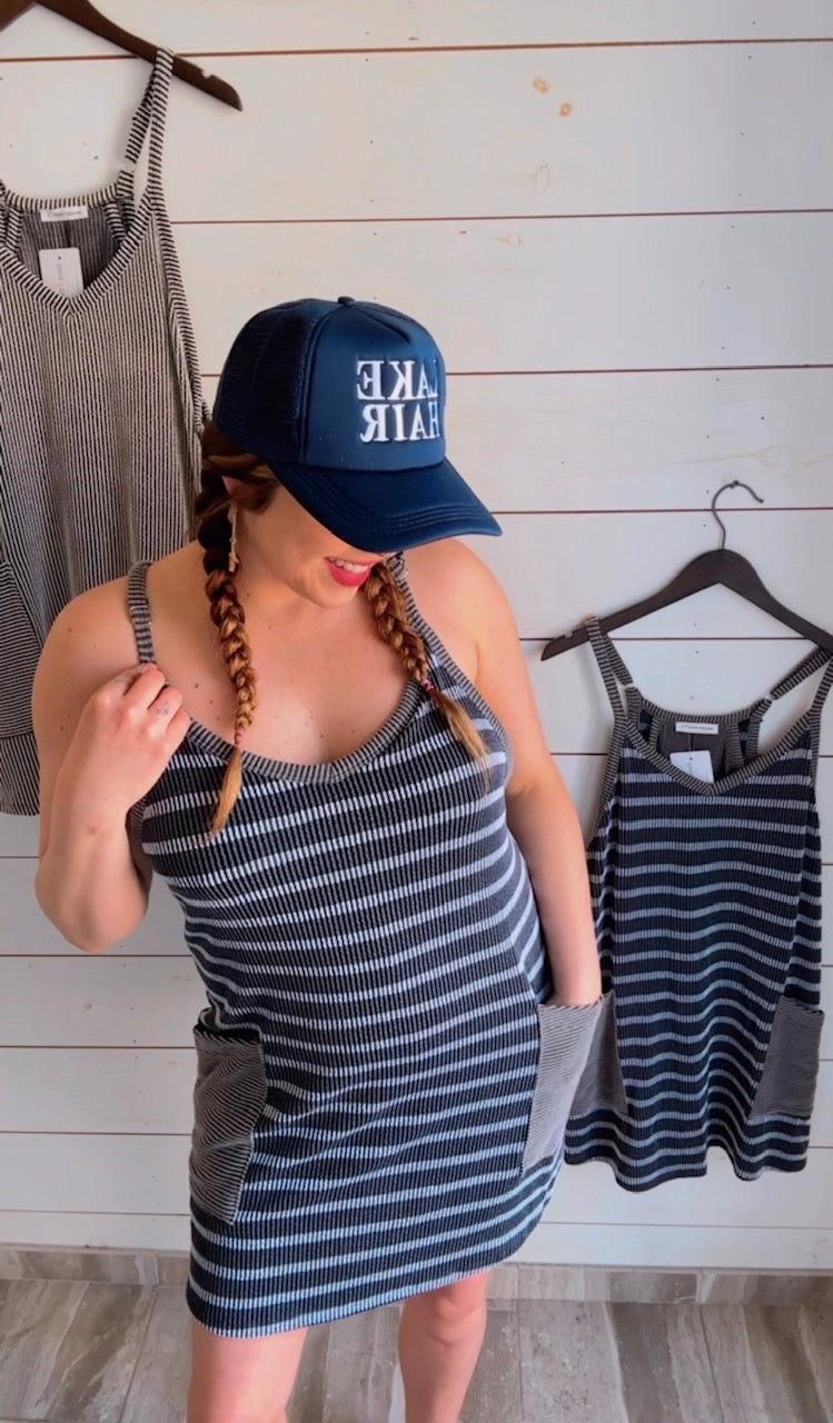 Shoreline Stride Ribbed Romper Dress