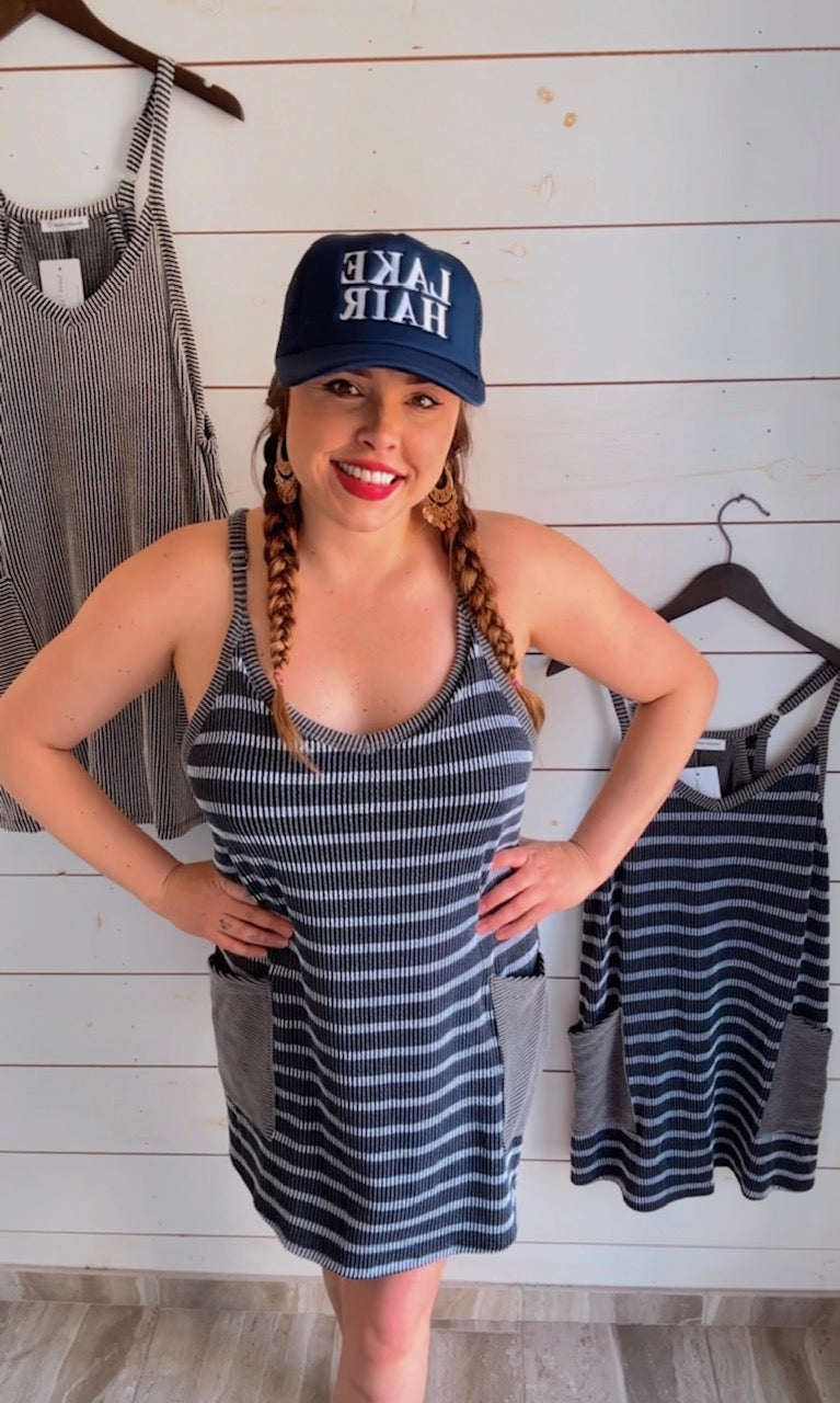 Shoreline Stride Ribbed Romper Dress