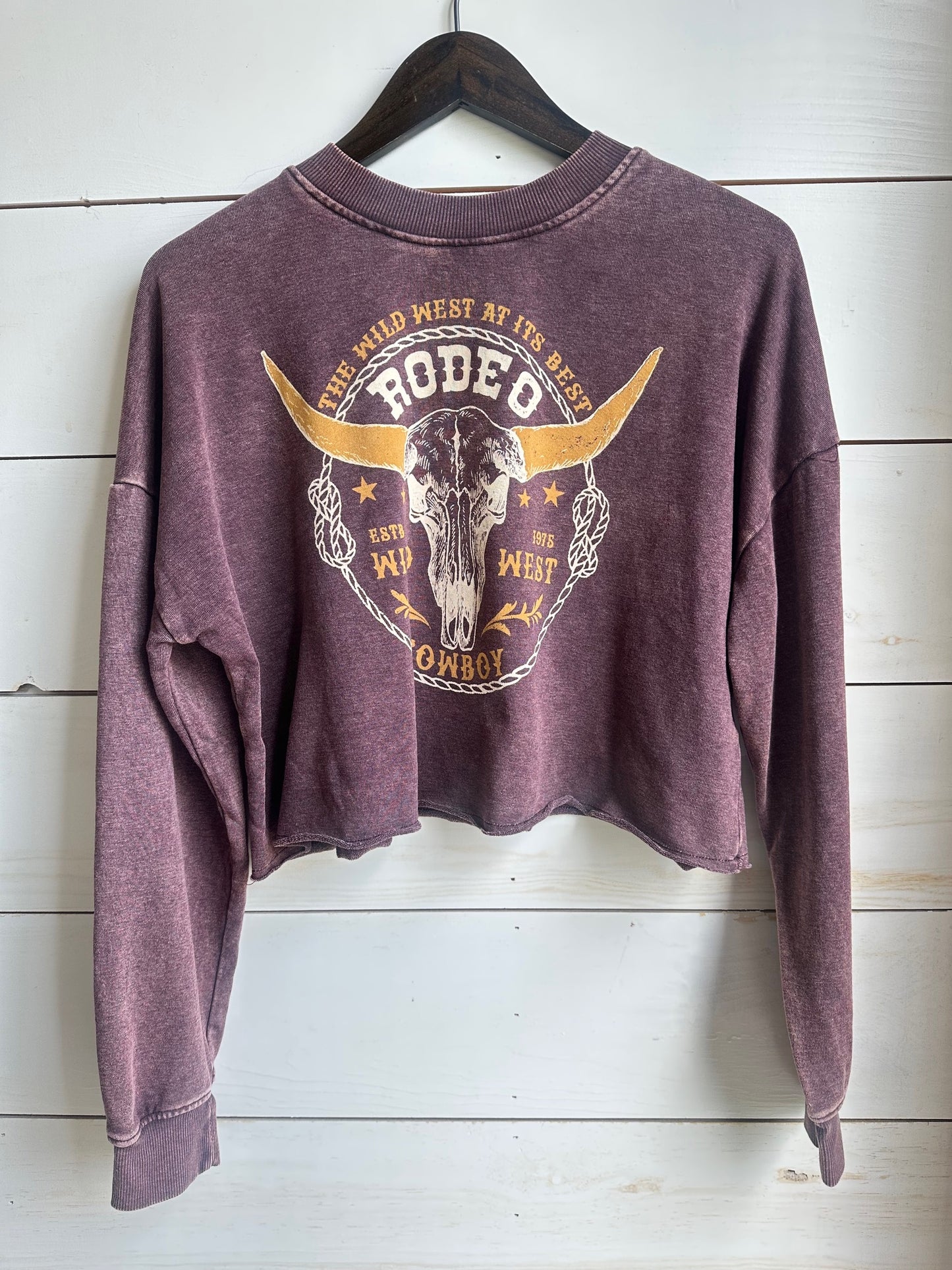 Wild West Rodeo Graphic Crop Sweatshirt