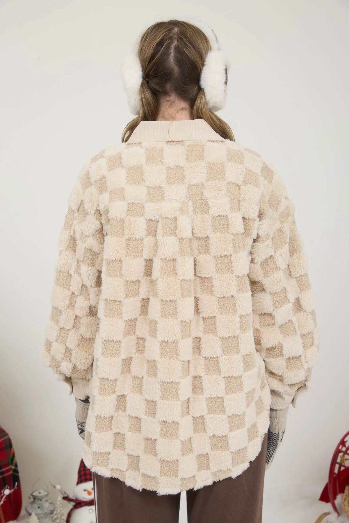 Checkered Faux Fur Shacket- 2 Colors!
