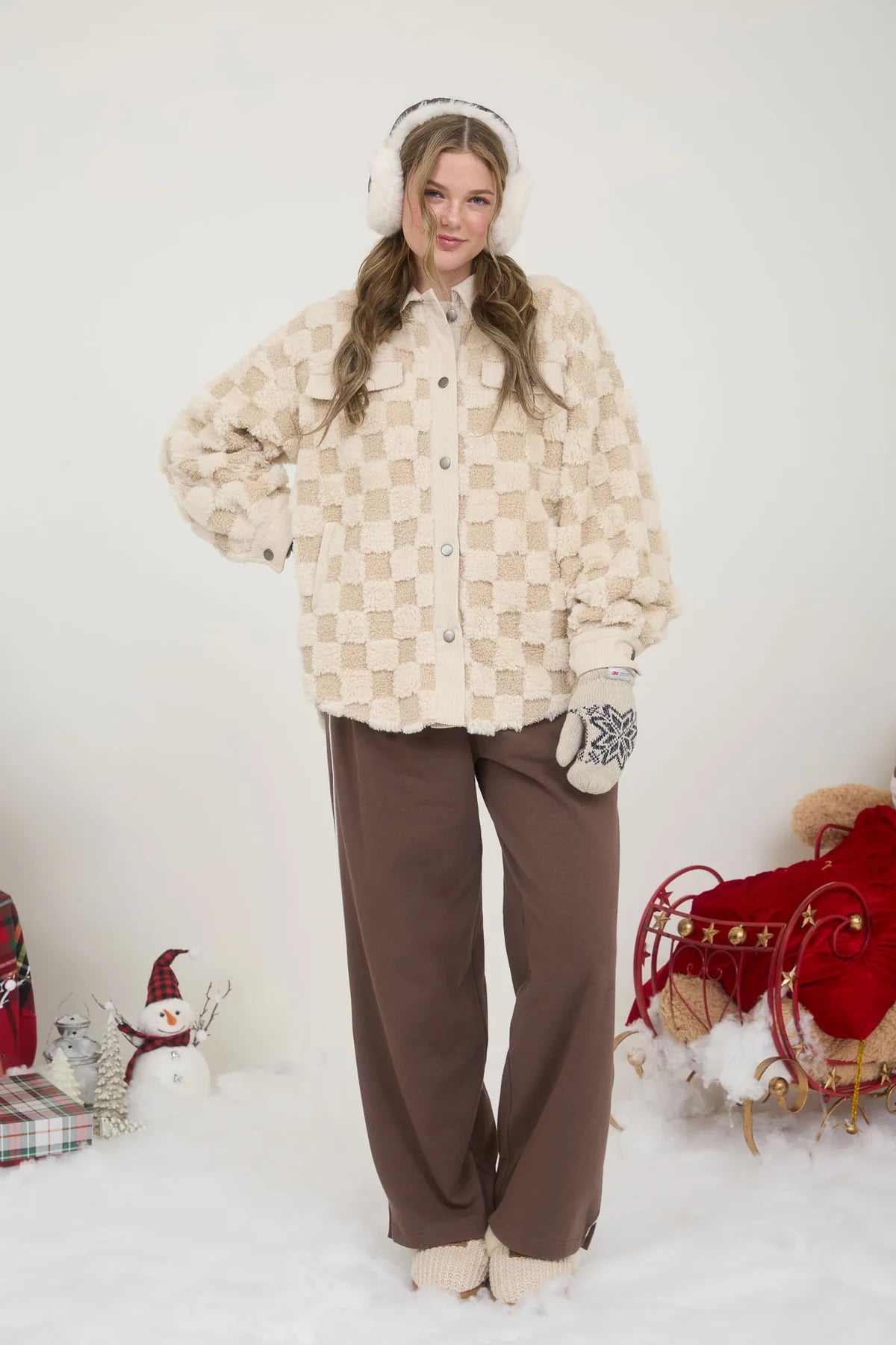 Checkered Faux Fur Shacket- 2 Colors!