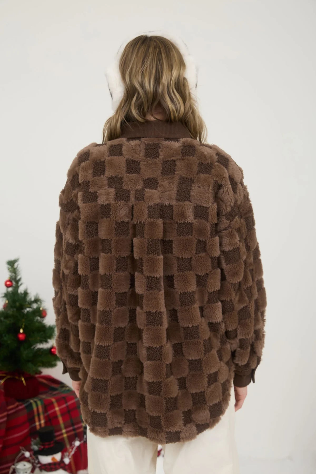 Checkered Faux Fur Shacket- 2 Colors!
