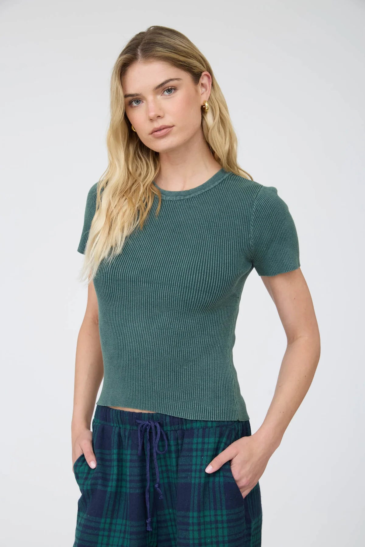 Acid Wash Ribbed Baby Tee
