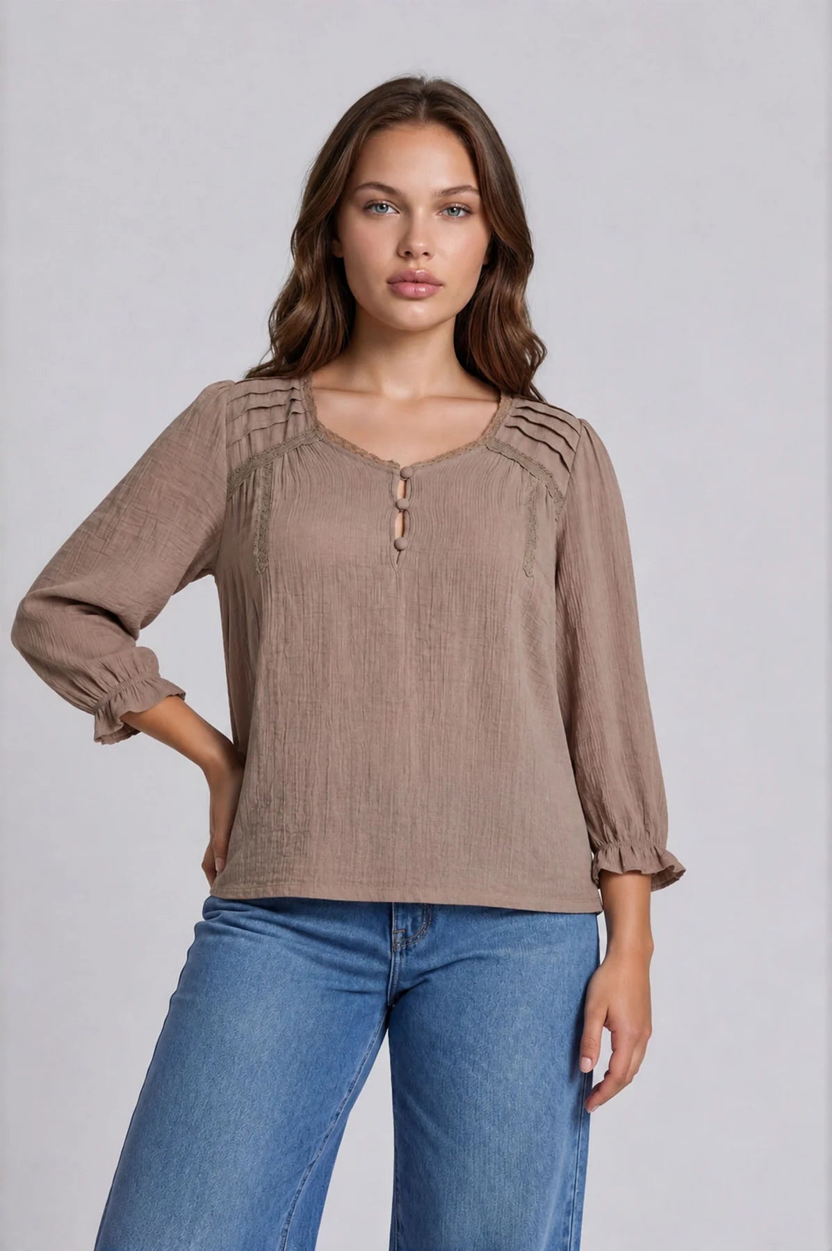 Crochet Lace Gauze Blouse