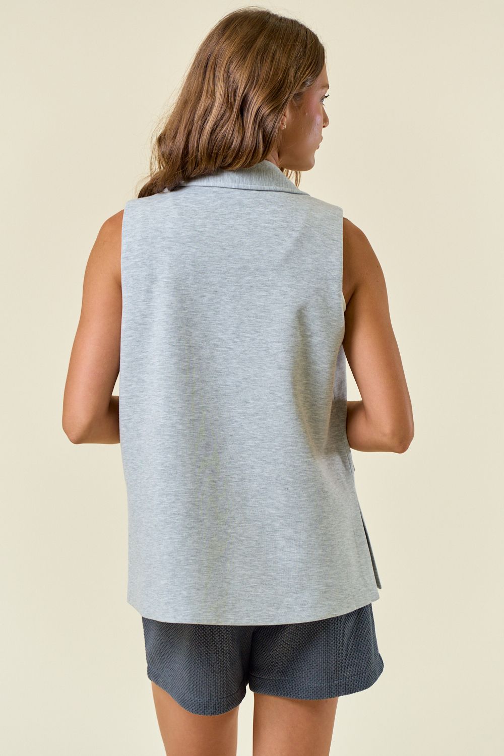 Stretch Knit Open Front Long