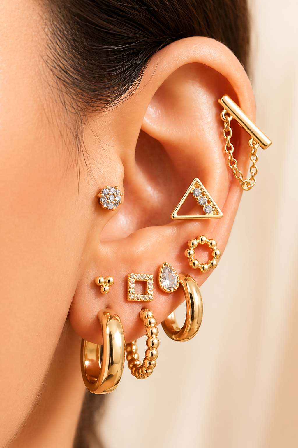 10 Pair Mini Stud Earring Set