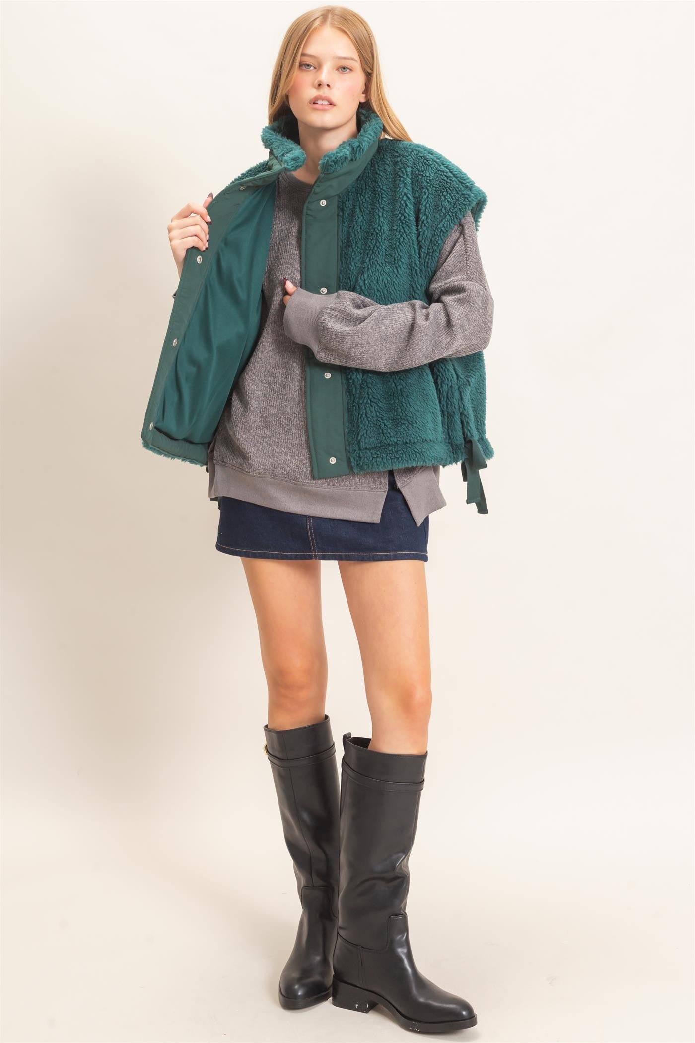 Tie Side Sherpa Vest