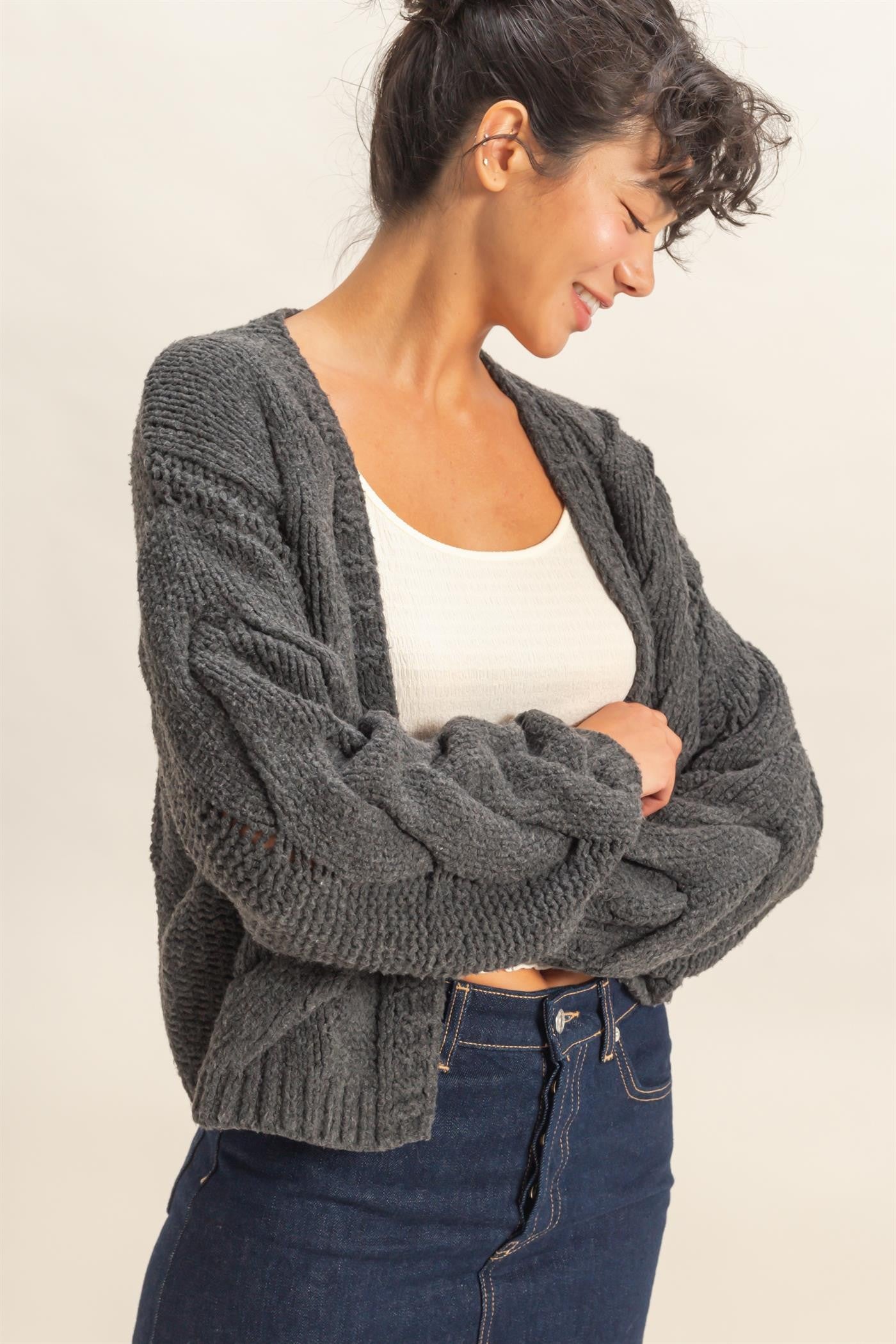 DOORBUSTER: Oversized Cable Knit Cardigan