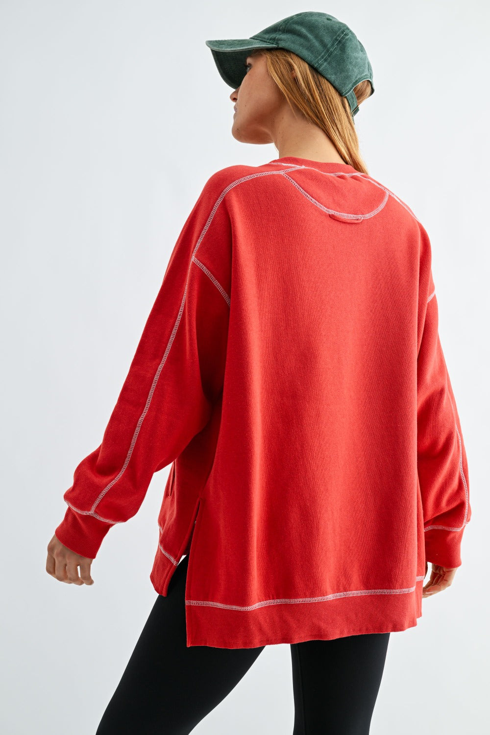 Mono B Contrast Stitch Fleece Sweatshirt DOORBUSTER