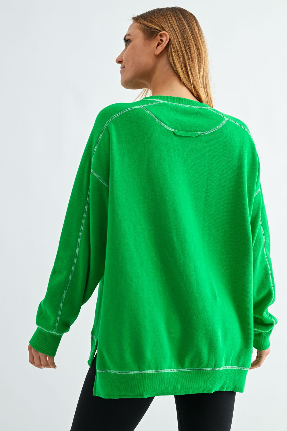 Mono B Contrast Stitch Fleece Sweatshirt DOORBUSTER