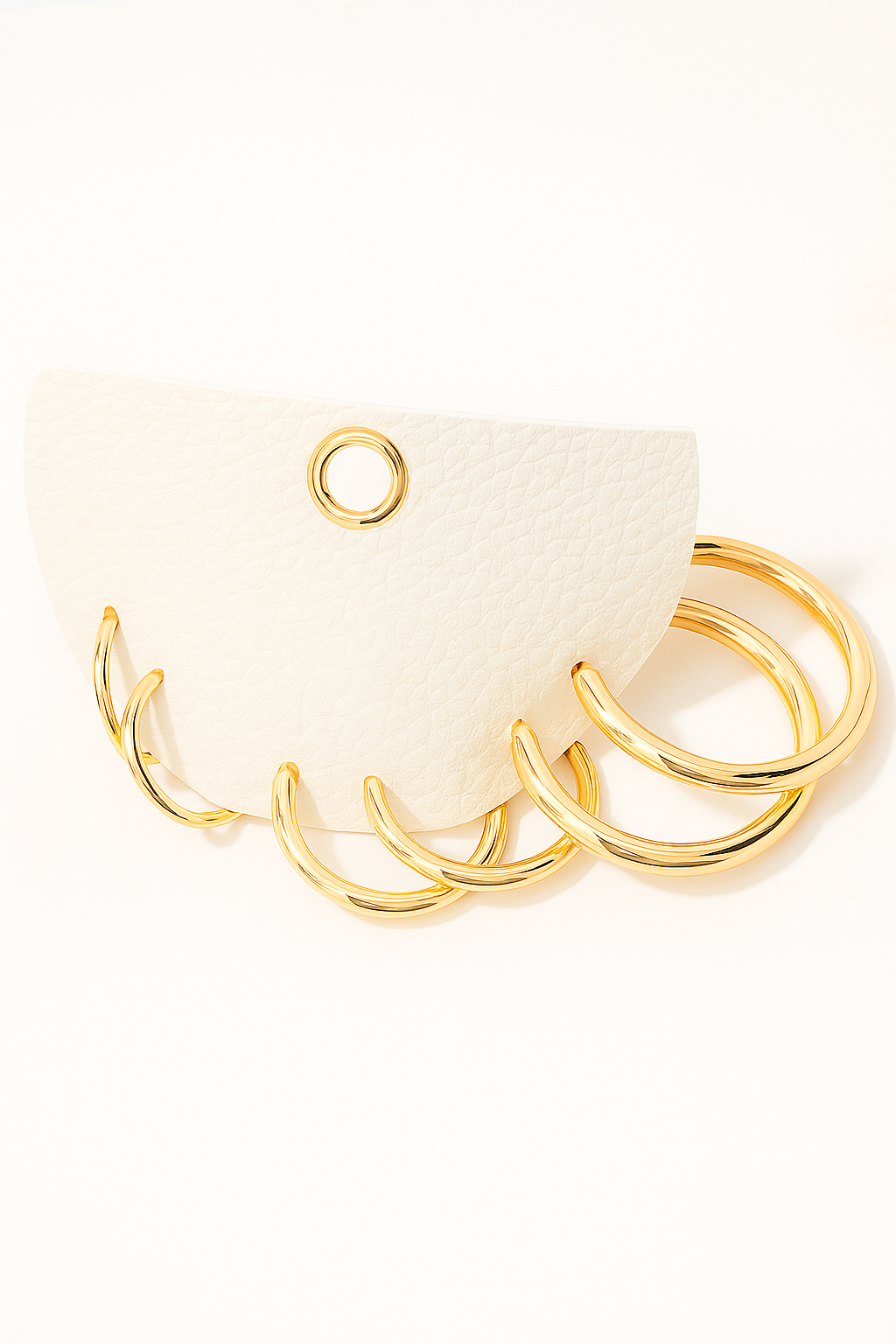 Three Pair Steel Hoop Earrings Set