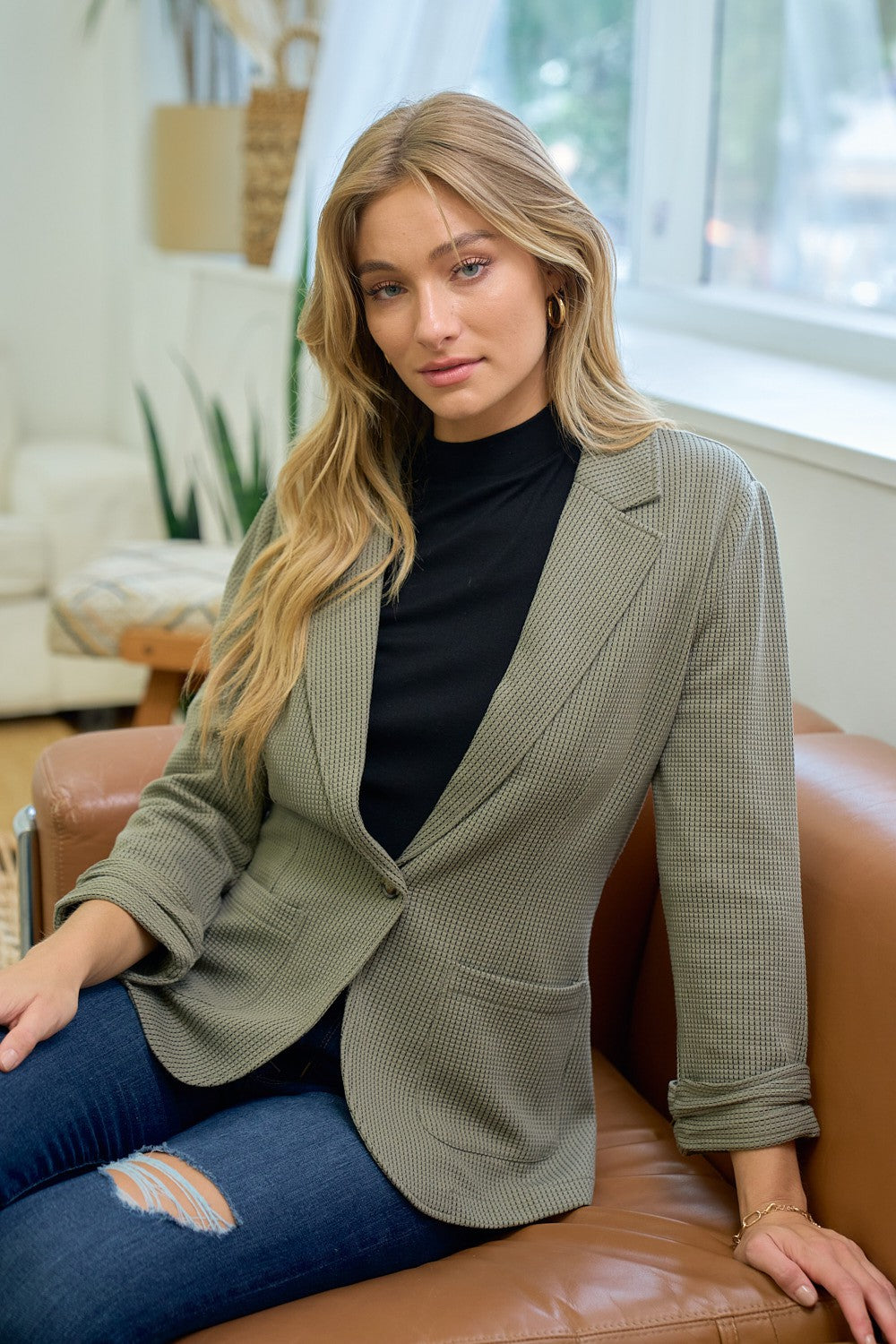 Stella Textured Blazer- 5 Colors!.