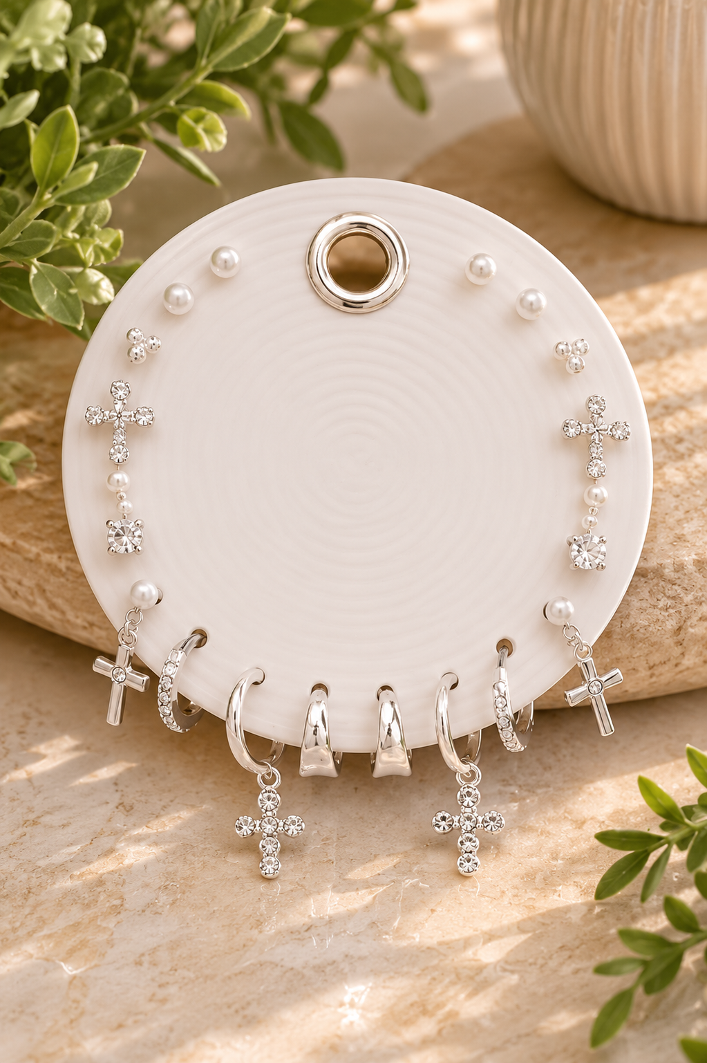 Cross Stud Earring Set
