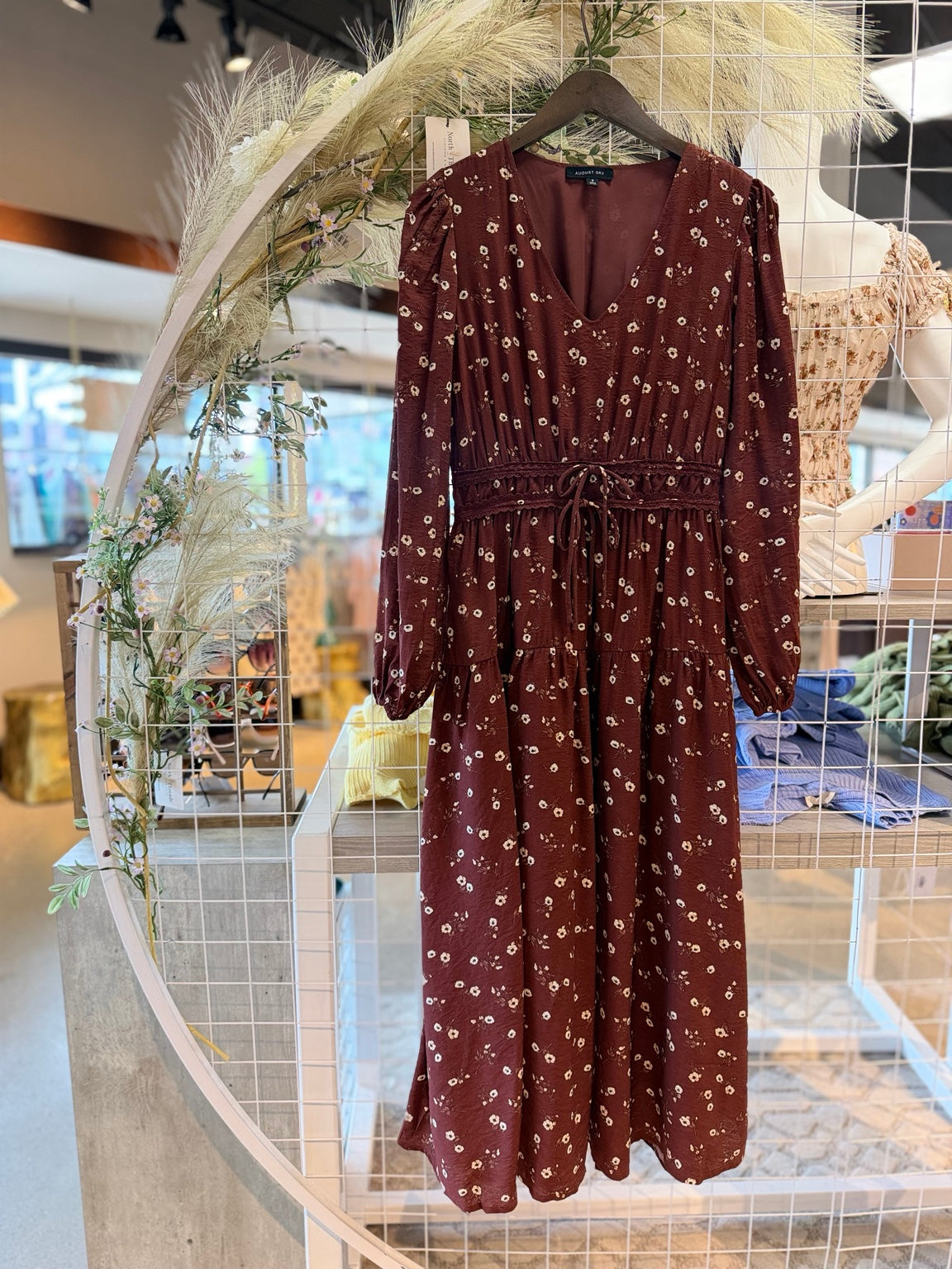 Floral Tie Front Midi Dress