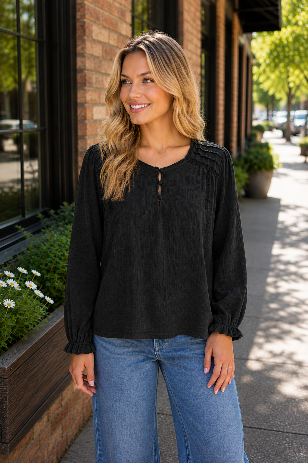 Crochet Lace Gauze Blouse
