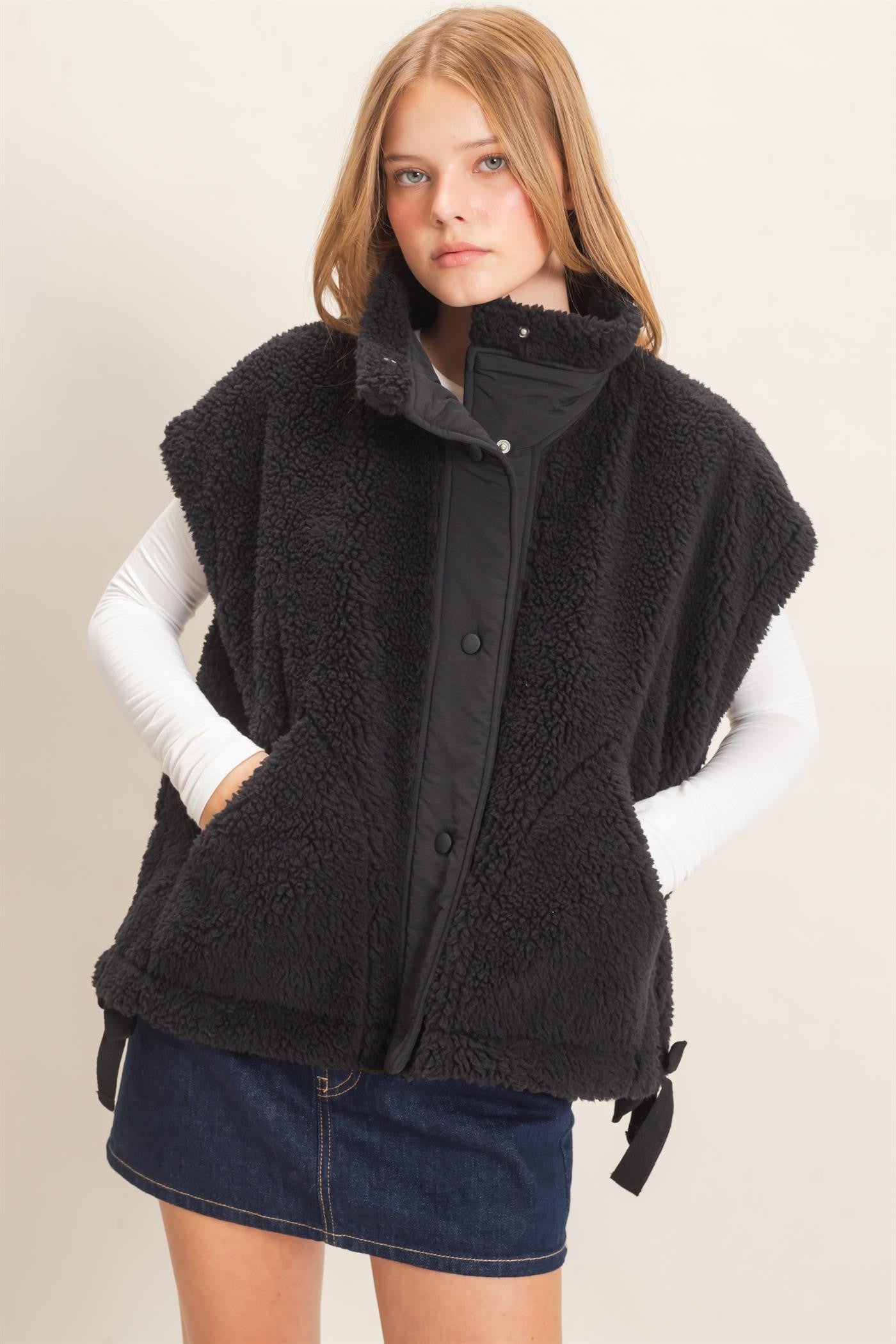 Tie Side Sherpa Vest