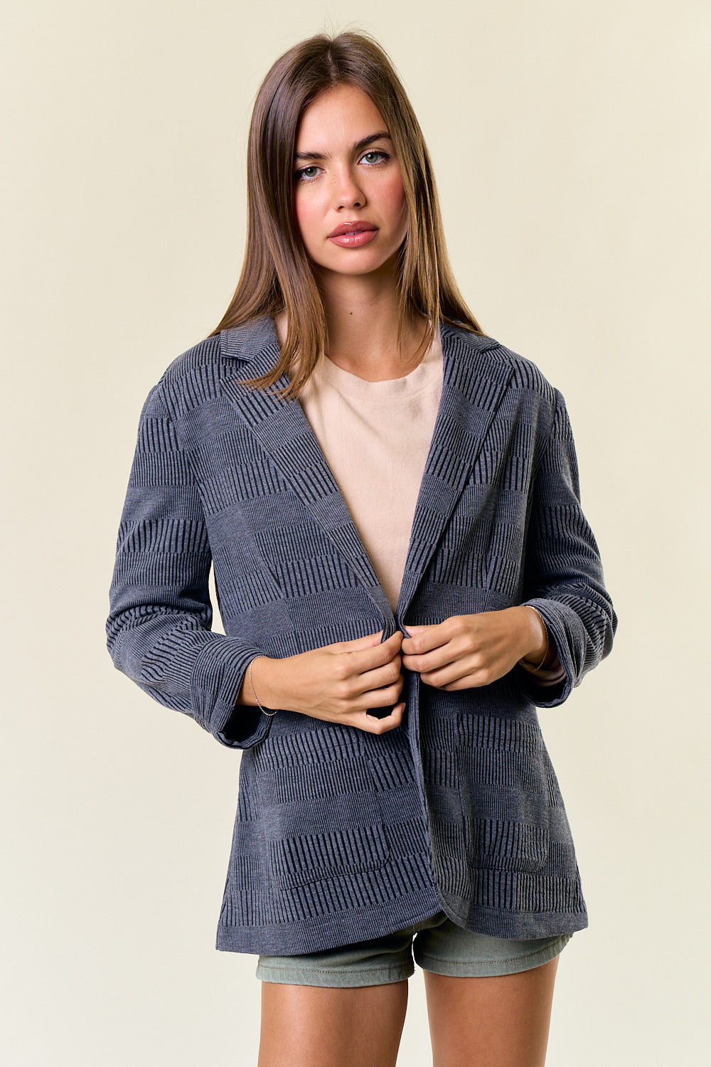 Shirred Workwear Blazer