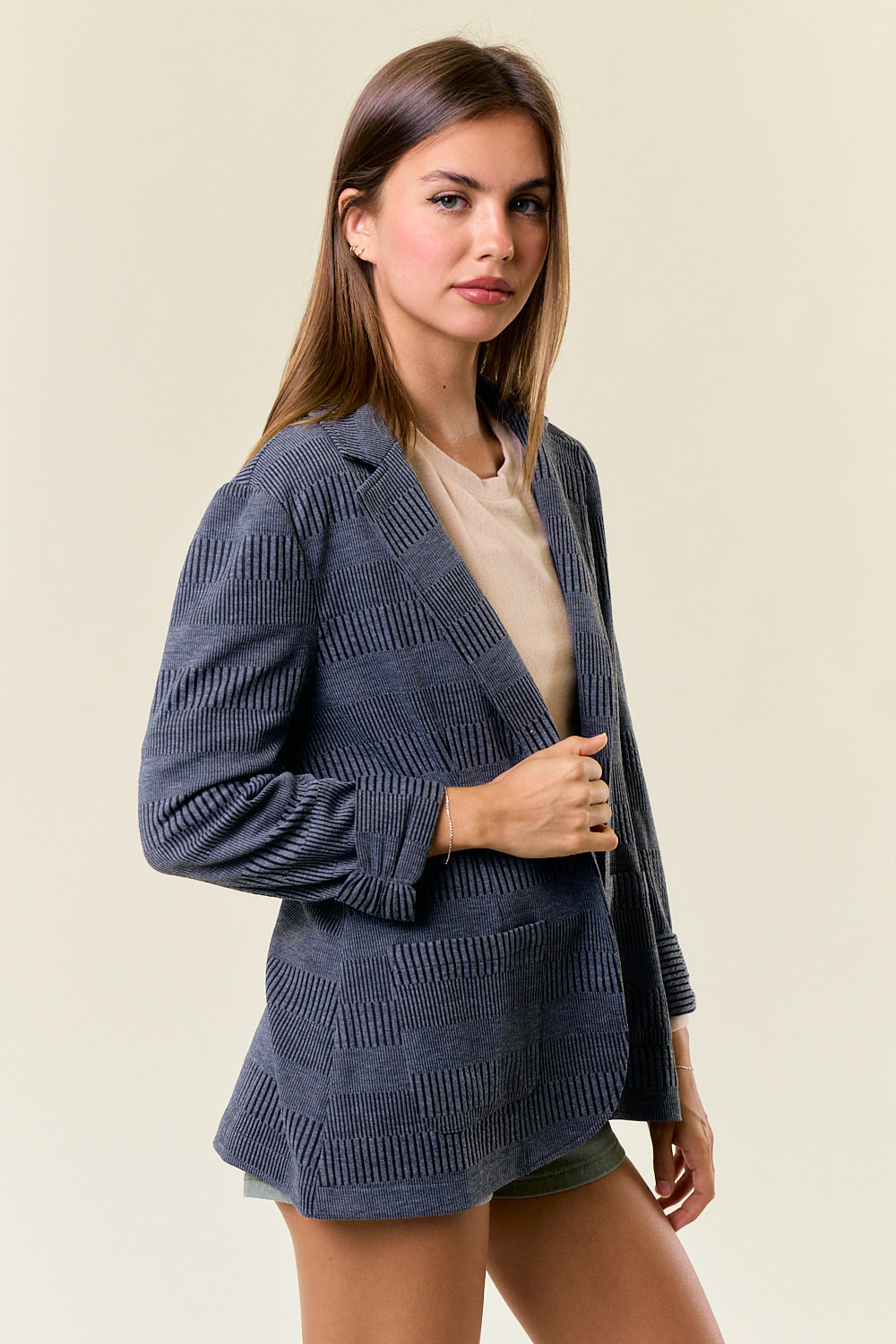 Shirred Workwear Blazer