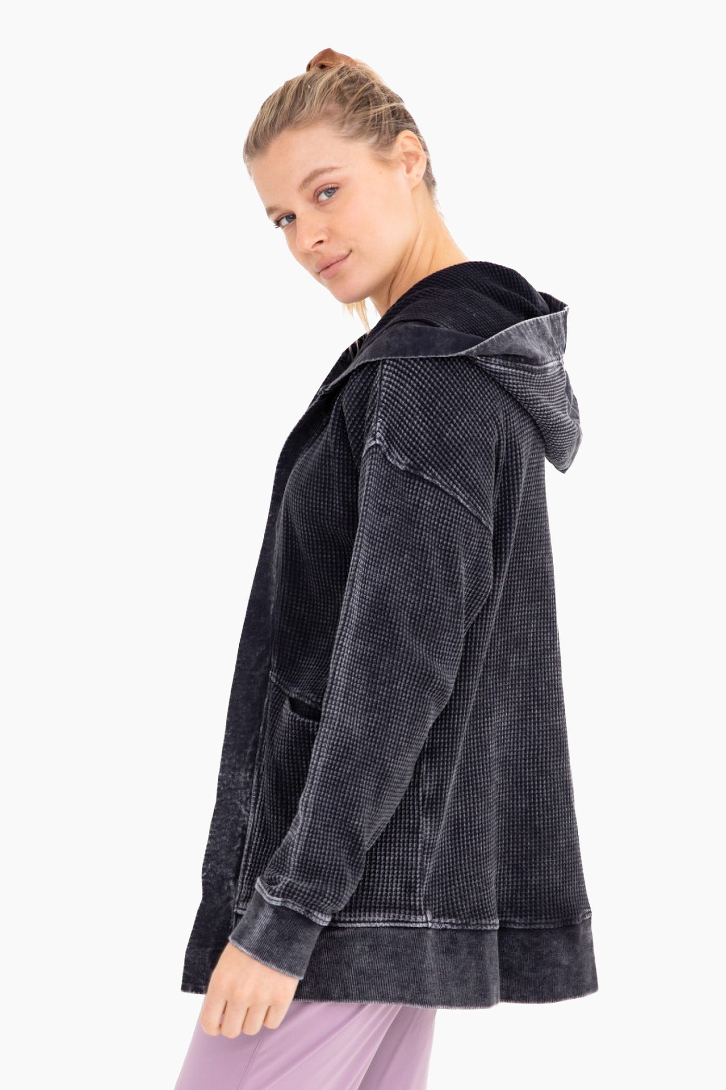 Waffle Knit Mineral Wash Cardigan- 4 Colors!