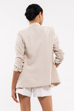 Chiara Rouched Sleeve Blazer- 2 Colors!.