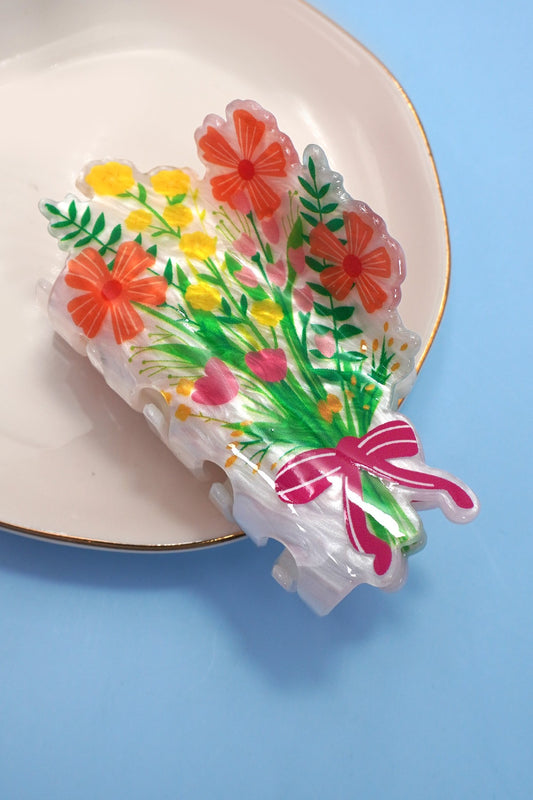 Flower Bouquet Claw Hair Clip