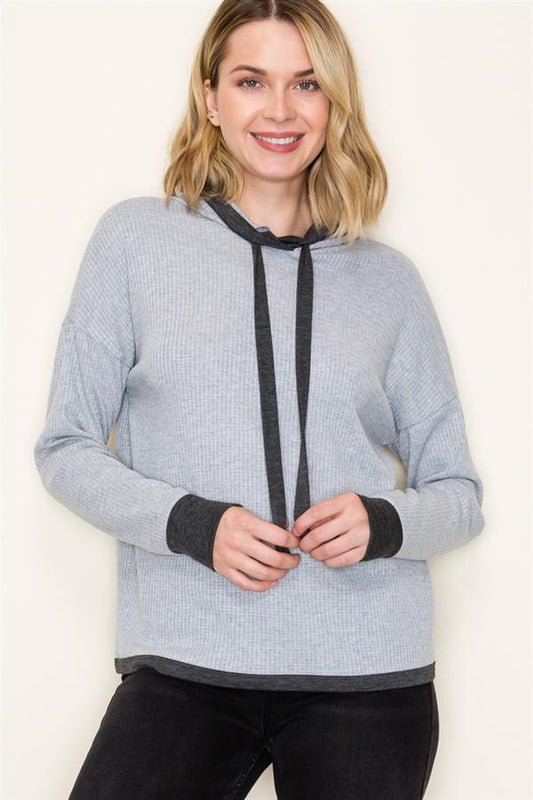 Lazy Day Waffle Knit Hoodie