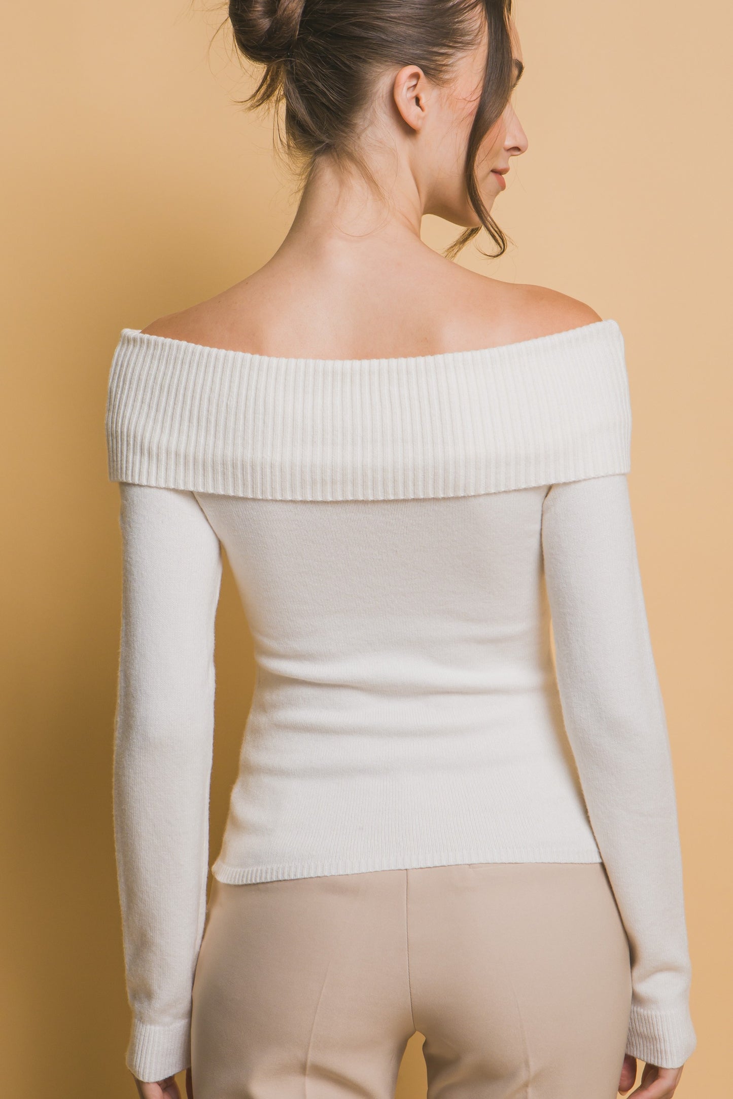 Drama Queen Ribbed Off Shoulder Sweater