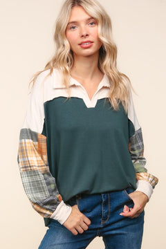 Let My Guard Down Color Block Pullover Top