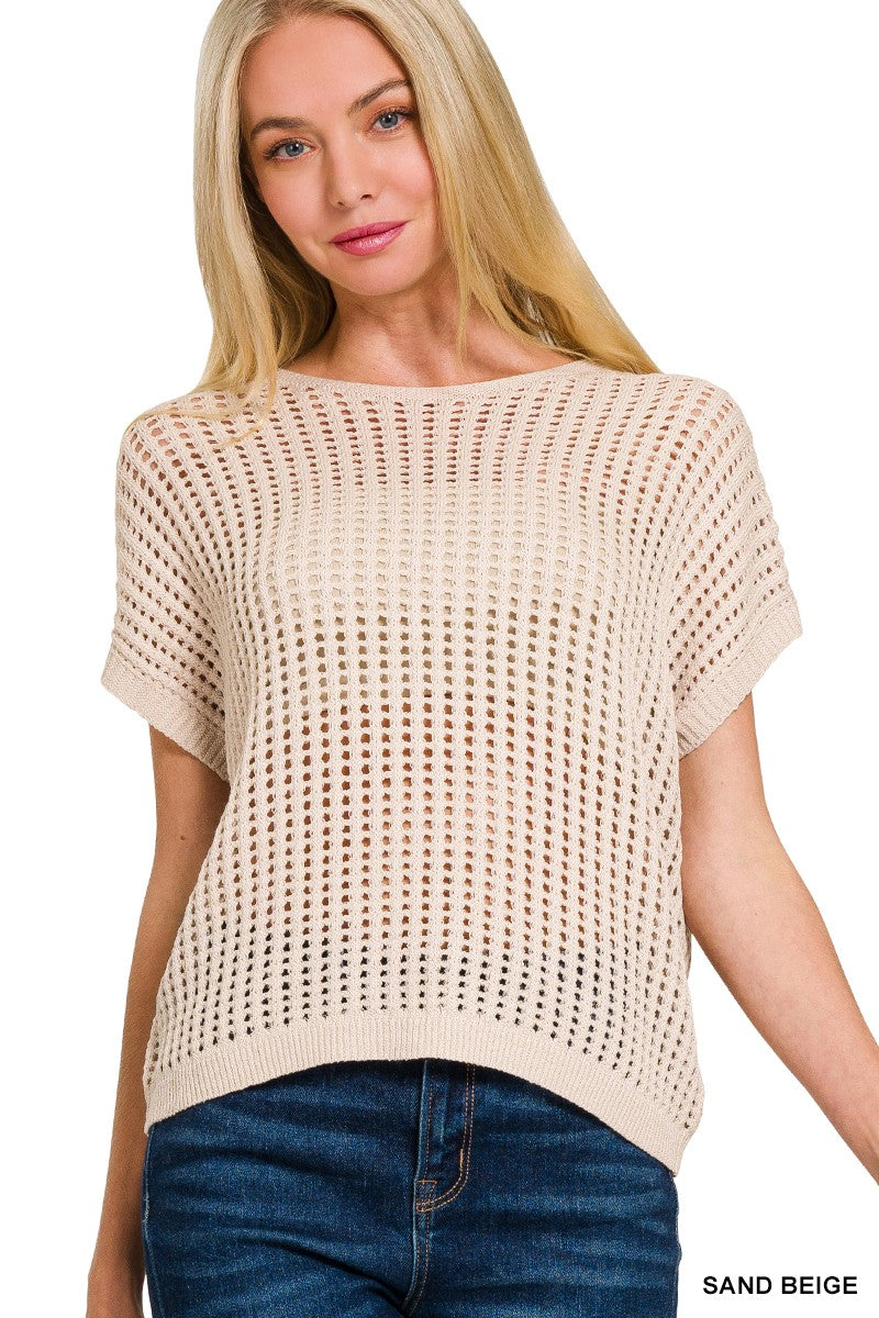 Bayside Crochet Knit Sweater-6 Colors!