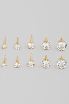 Rhinestone Stud Earrings Set