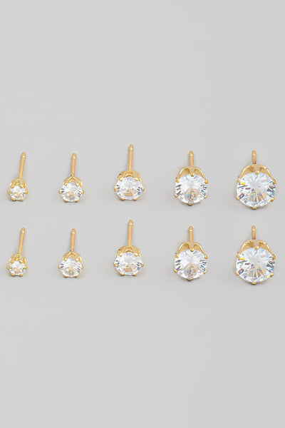 Rhinestone Stud Earrings Set