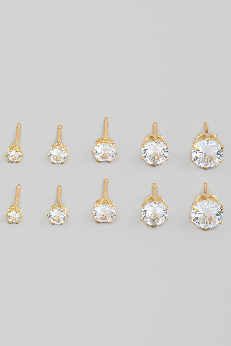 Rhinestone Stud Earrings Set