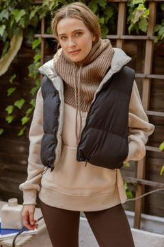 James Reversible Crop Puffer Vest- 3 Colors!