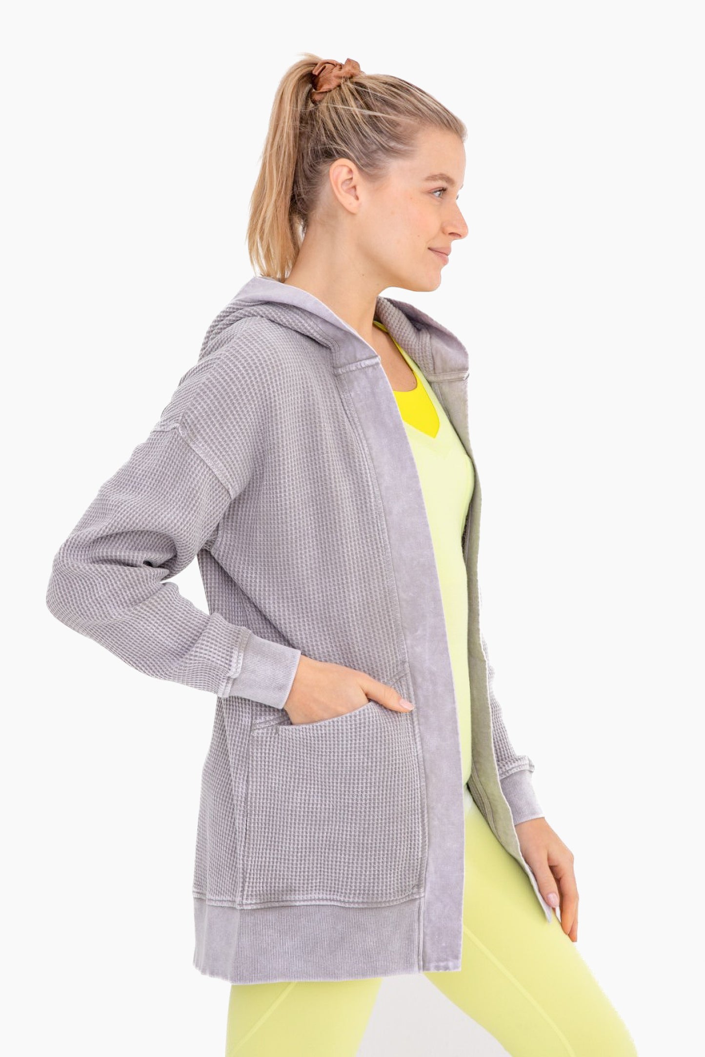 Waffle Knit Mineral Wash Cardigan- 4 Colors!
