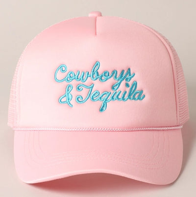 Cowboys & Tequila Embroidered Trucker Hat
