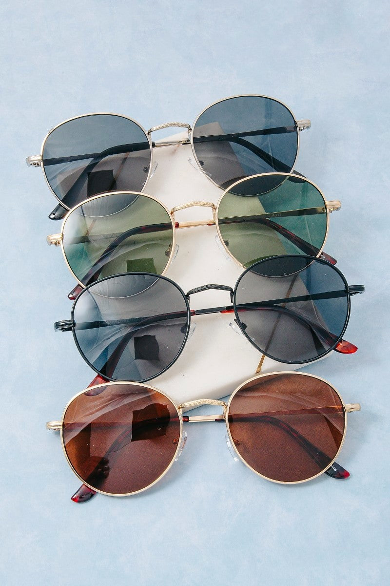 Retro Slim Frame Sunglasses Assorted
