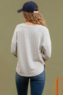 Pulling Heartstrings Half Button Knit Top