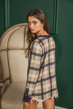 DOORBUSTER Thermal Plaid Top