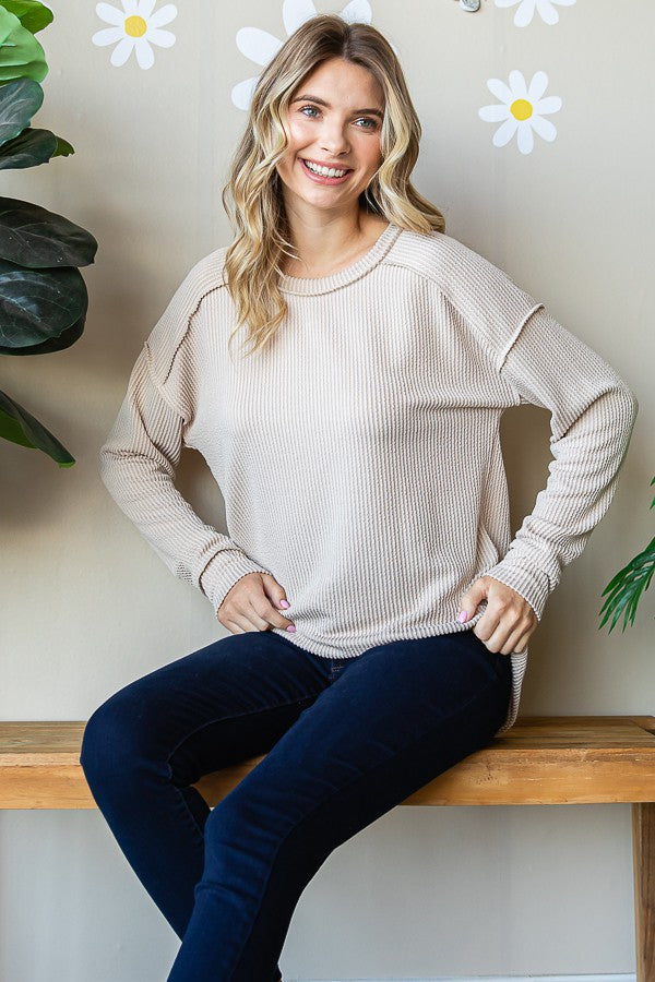 Stitch & Snuggle Ribbed Pullover- 3 Colors!