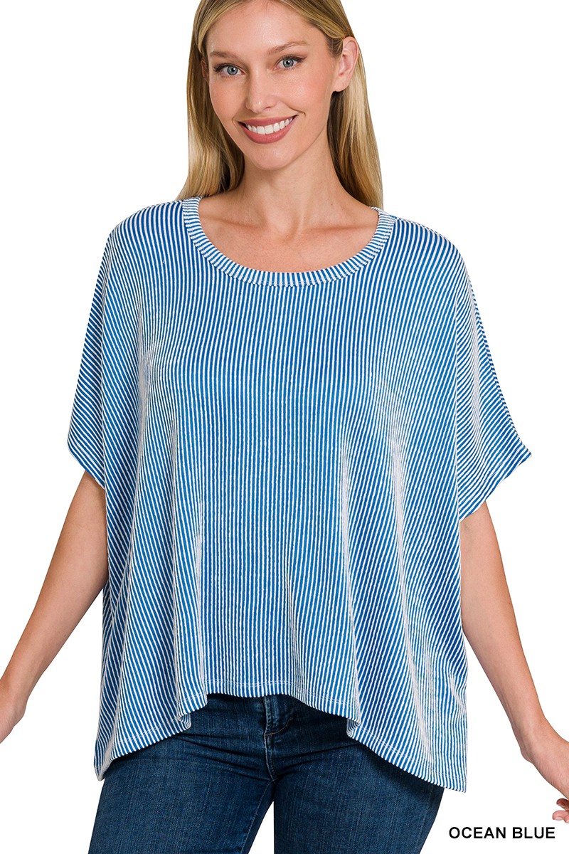 Mairi Ribbed Oversized Top- 4 Colors!