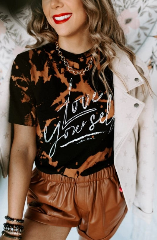 Love Yourself Bleached Tee