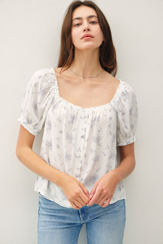 Floral Button Up Top