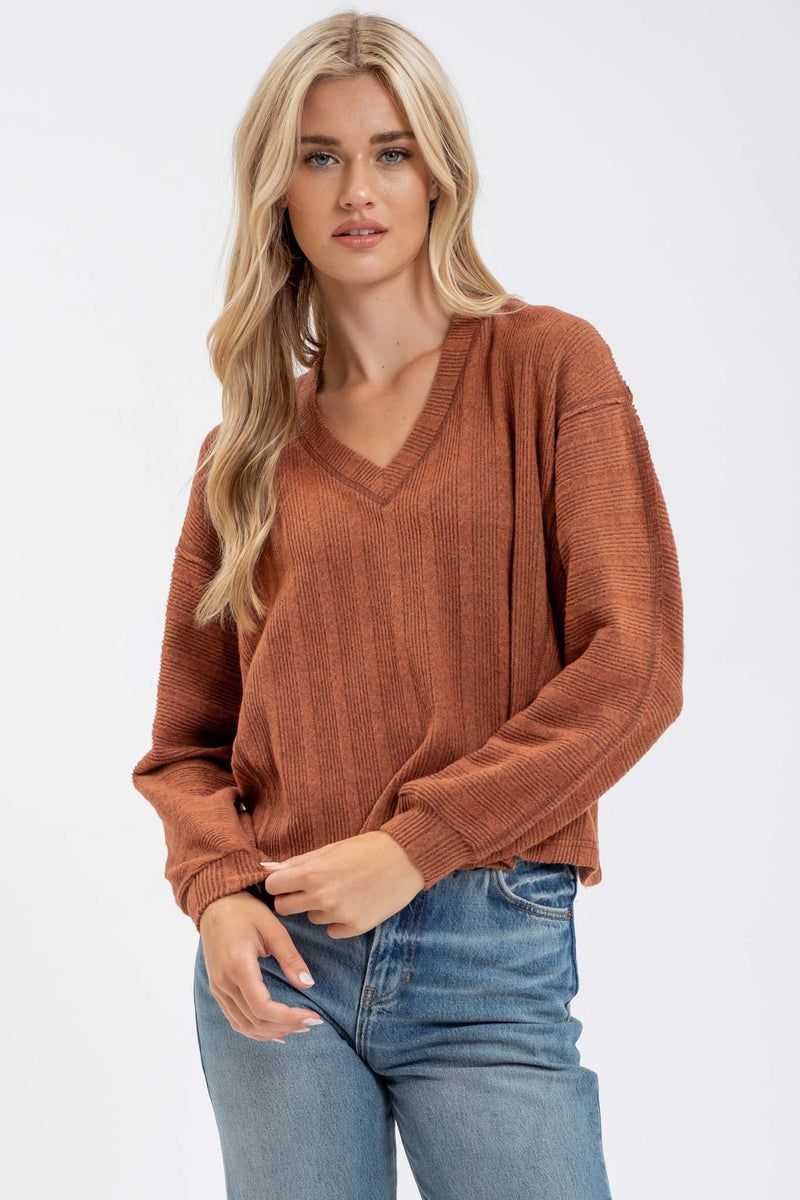 Change My Mind V-Neck Knit Top