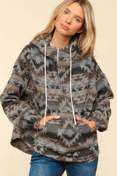 Arizona Nights Aztec Half Zip Hoodie