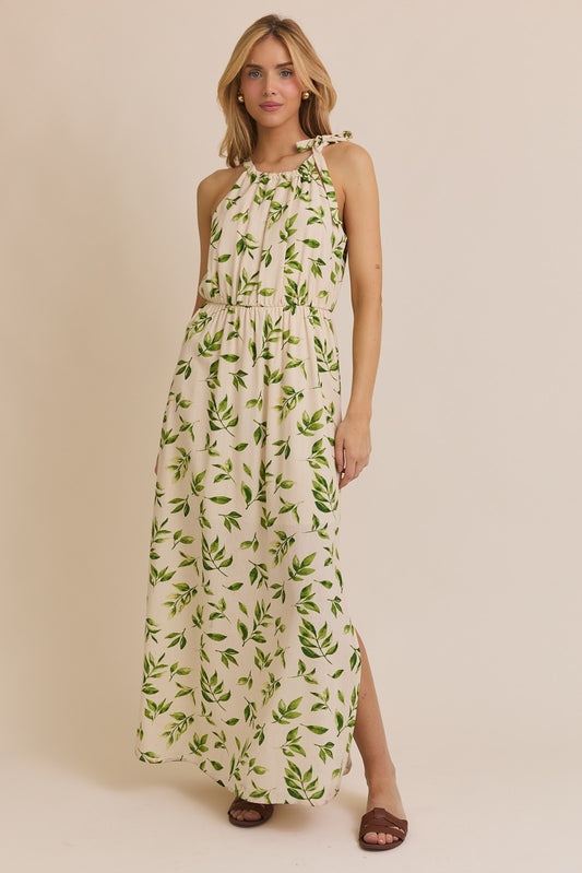 Tropical Traditions Floral Halter Dress
