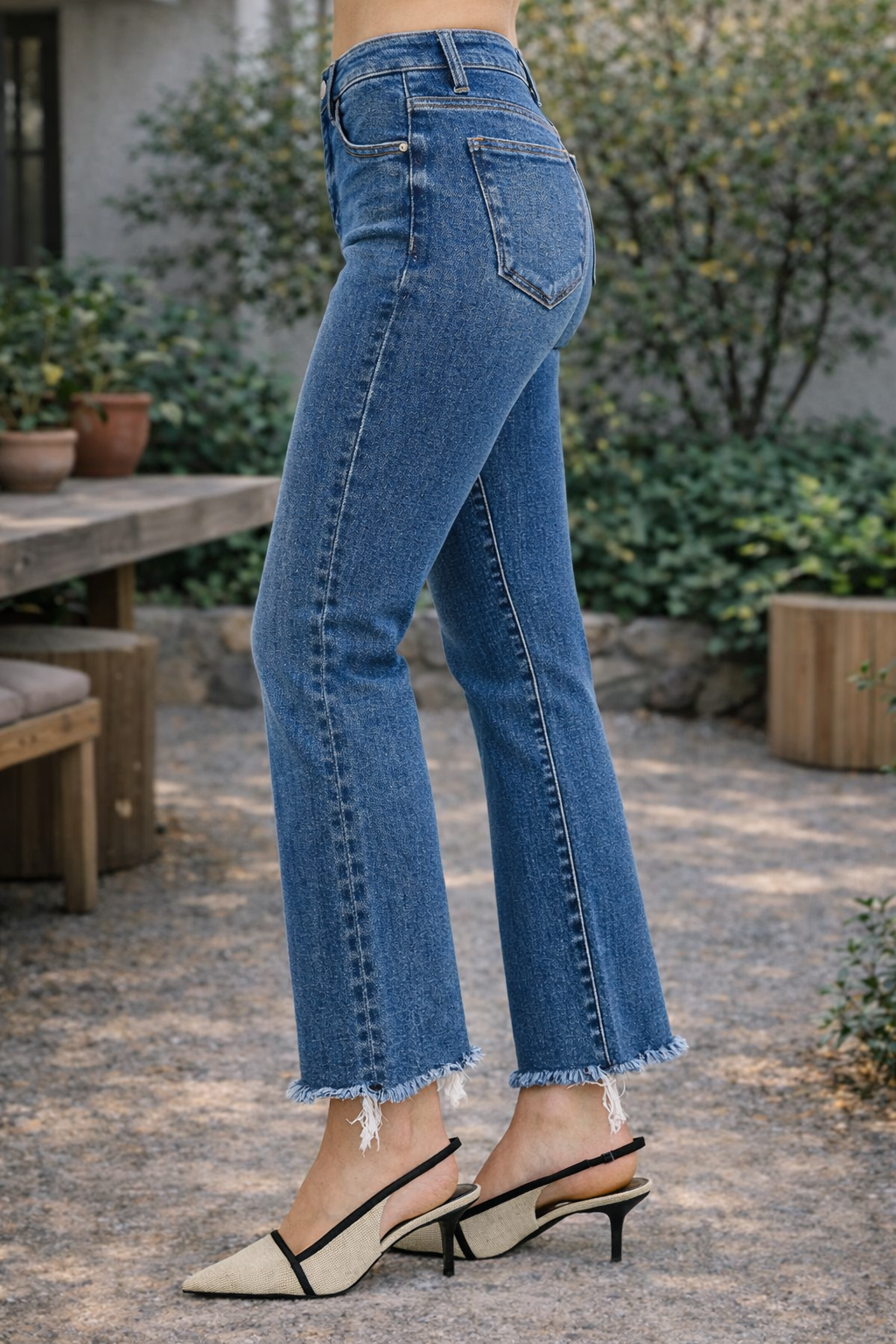 Risen High Rise Tummy Control Crop Jeans