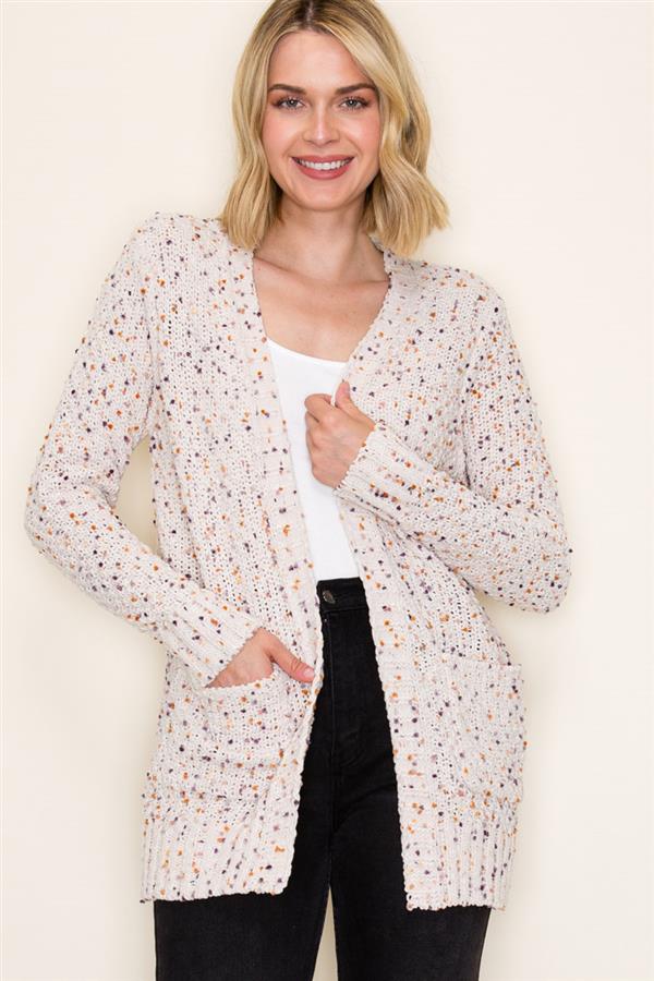 Samara Popcorn Open Front Cardigan